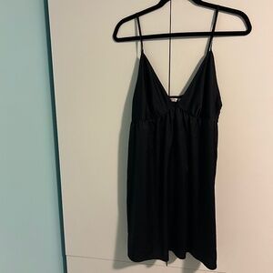 La Vie en Rose Satin Slip Mini Dress Black Size Large